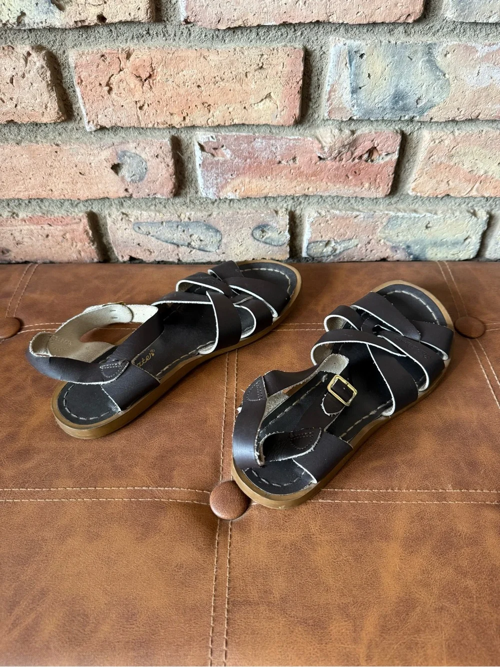 The SALT WATER Sandal Original Youth Ankle Strap Sandal Leather Sz 5